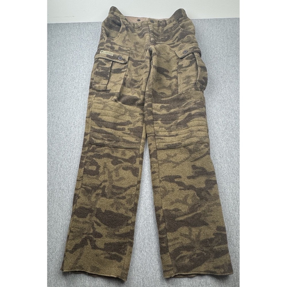 Columbia Cargo‎ Pants Camo Wool Blend Gallatin Range Sz 34x36 Hunting Vtg HM8040
